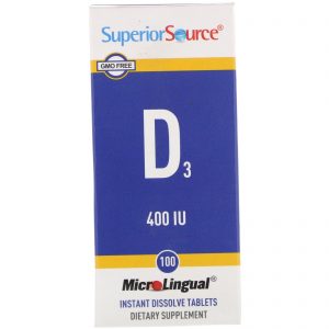 Superior Source, MicroLingual, D3, 400 IU, 100 Comprimidos
