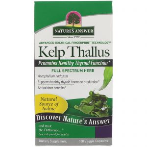 Nature's Answer, Alga Parda, 75 mg, 100 Cápsulas Vegetais