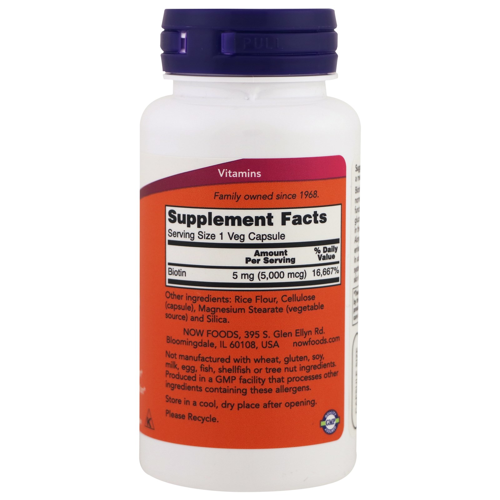 Now Foods, Biotina, 5.000 mcg, 60 Cápsulas Vegetais - Imagem 2