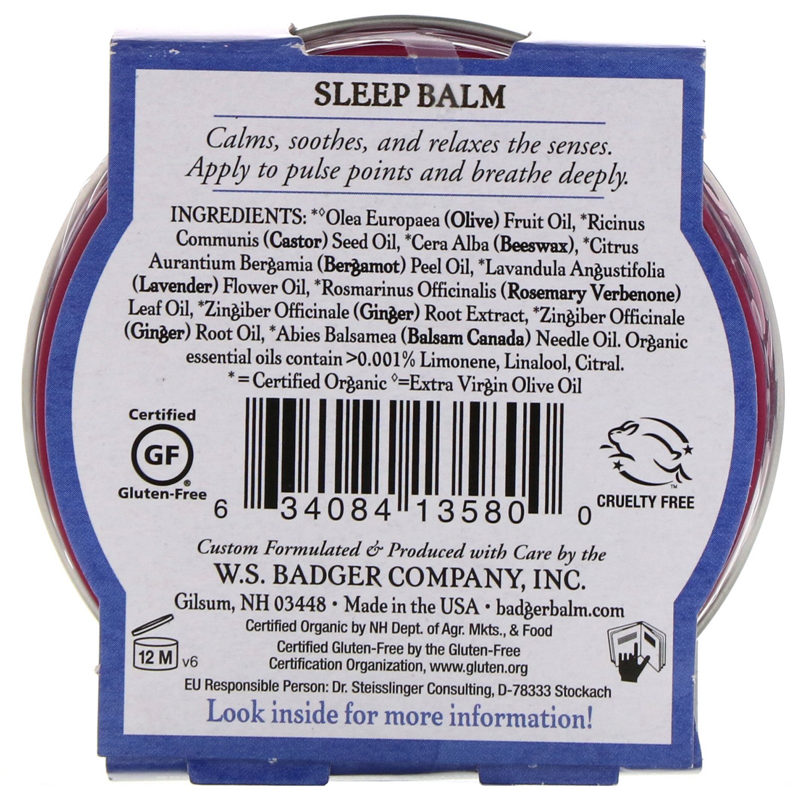 Badger Company, Organic Sleep Balm, Lavender & Bergamot, 2 oz (56 g) - Imagem 2