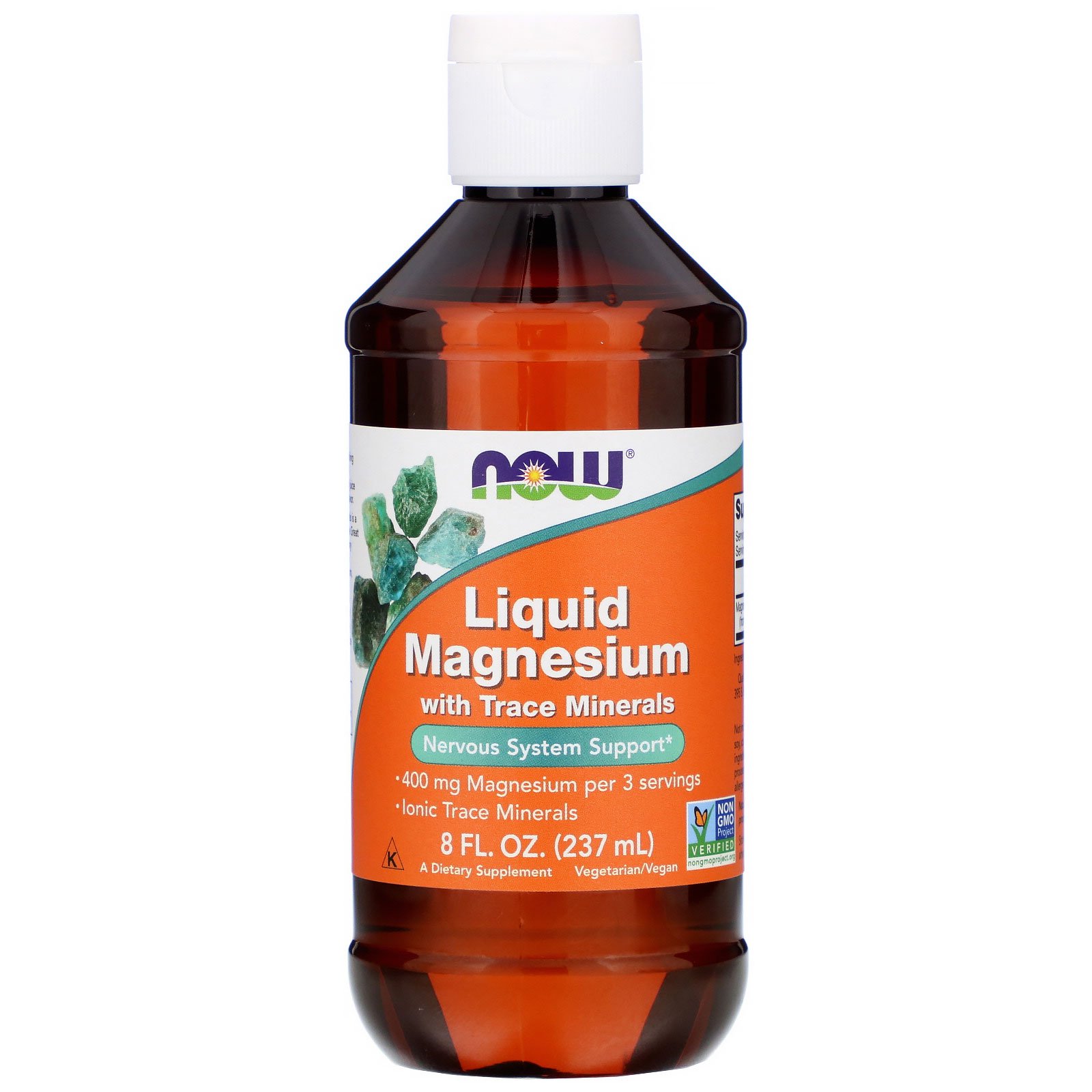 Now Foods, Magnésio Líquido com Traços de Minerais, 8 fl oz (237 ml)