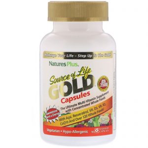 Nature's Plus, Fonte da Vida, Cápsulas Ouro, 90 Cápsulas Vegetarianas