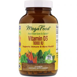 MegaFood, Vitamina D3, 1000 UI, 90 comprimidos