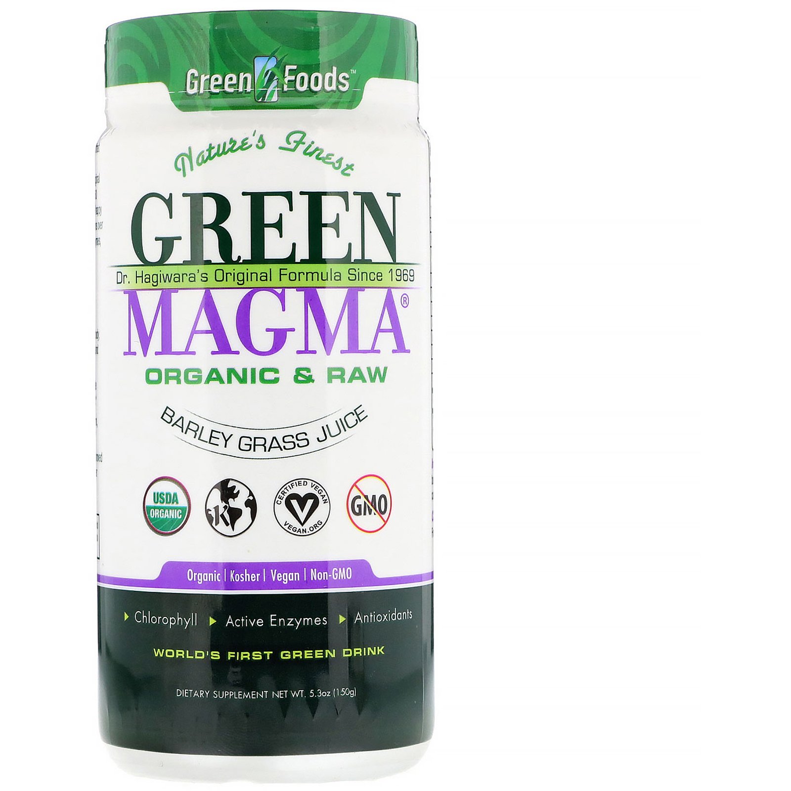 Green Foods , Magma Verde Orgânico, Suco de Grama de Cevada, 5,3 oz (150 g)