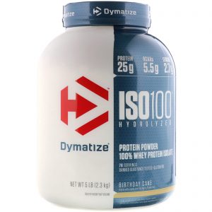 Dymatize Nutrition, ISO 100, Hidrolisado, Isolado de Proteína Whey 100%, Bolo de Aniversário, 2,3 kg (5 lb)