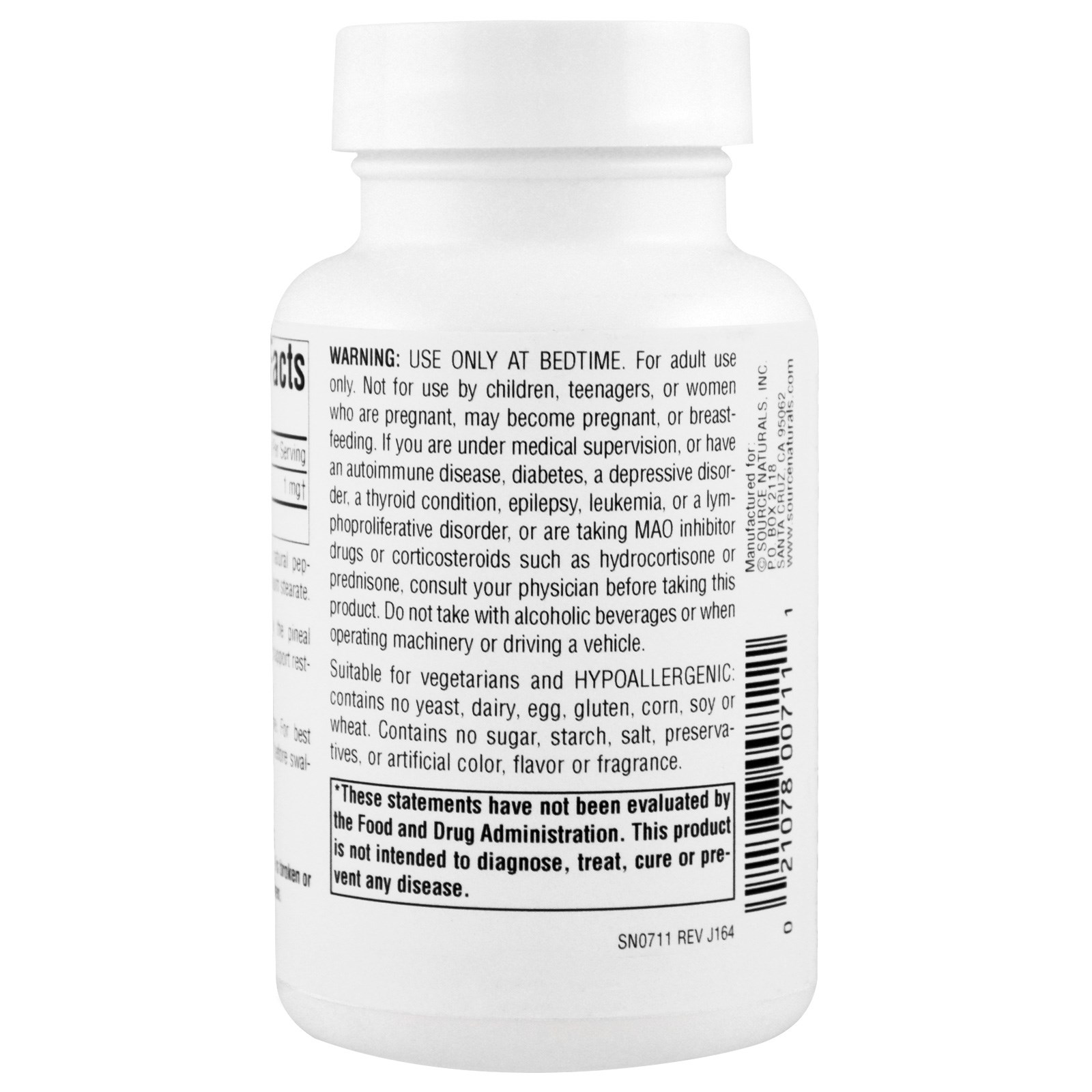 Source Naturals, Melatonina, Pastilhas com Sabor de Hortelã-Pimenta, 1 mg, 300 Pastilhas - Imagem 3