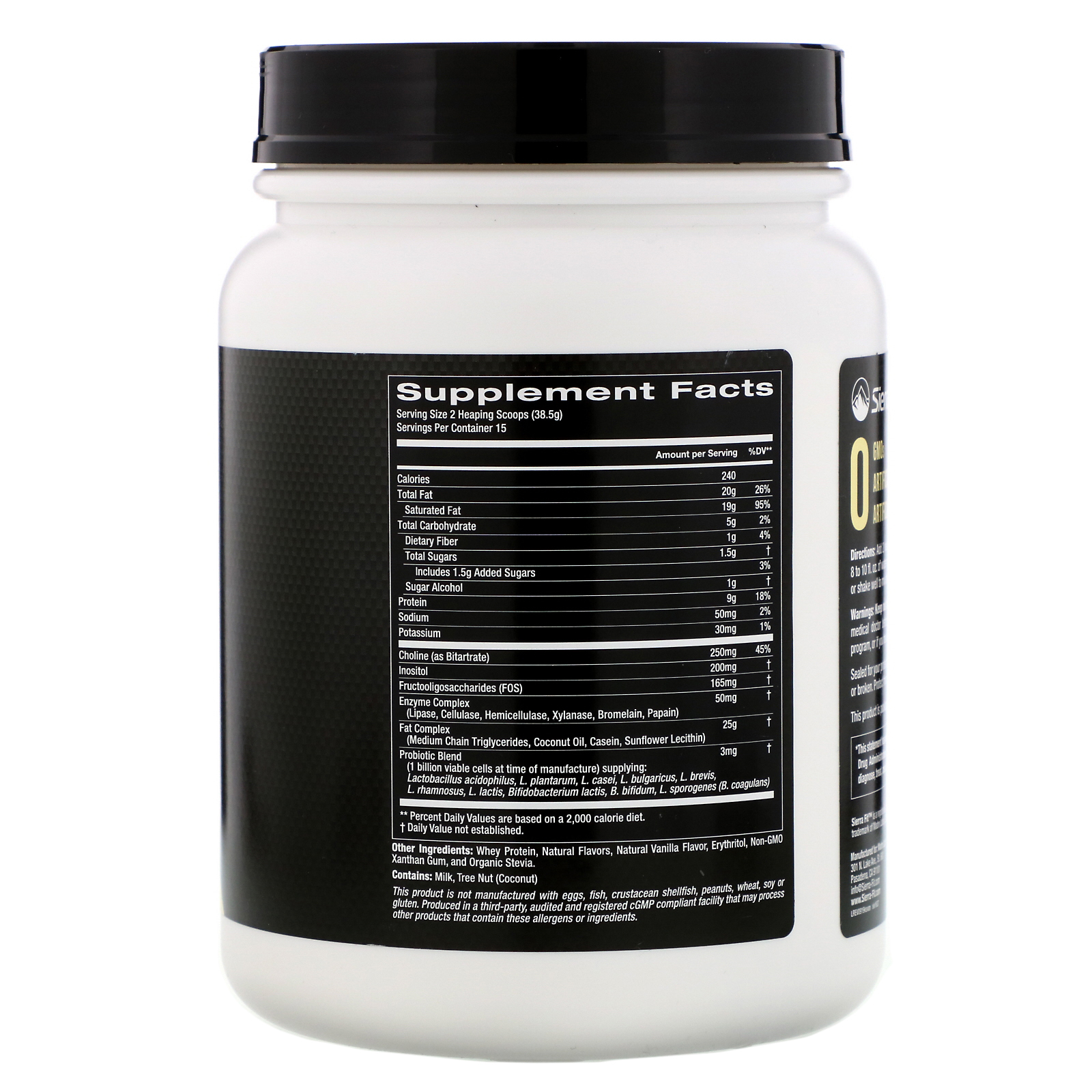 Sierra Fit, Shake Cetogênico, Sabor Baunilha, 578 g (1,27 lb) - Imagem 2
