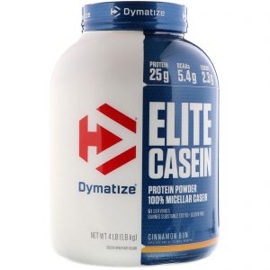 Dymatize Nutrition, Caseína de Elite, Pão de Canela, 4 lb (1,8 kg)