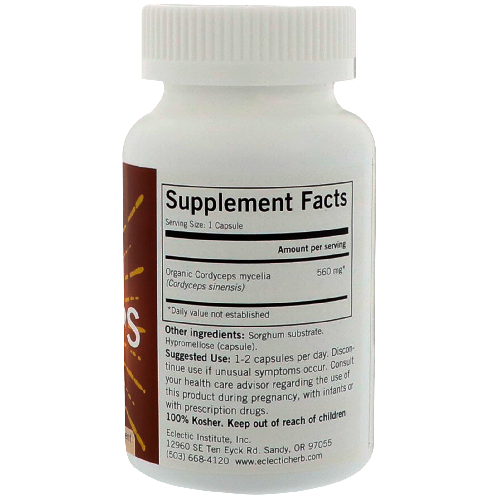 Eclectic Institute, Cogumelos Cordyceps, Frescos Secos Liofilizados, 560 mg, 120 Cápsulas Vegetais - Imagem 2