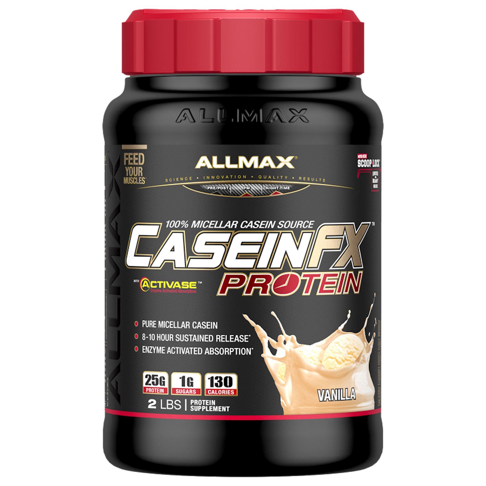 ALLMAX Nutrition, CaseinFX, 100% Proteína Micelar de Caseína, Baunilha, 907 g