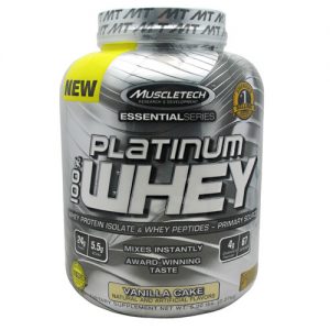 MuscleTech Platinum 100% Whey, Bolo de baunilha - 5 lbs