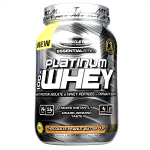 MuscleTech, Platinum 100% Whey - Manteiga de Amendoim e Chocolate - 910g (2 lbs)