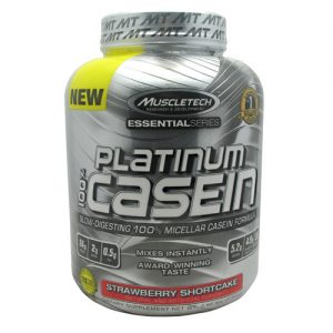 MuscleTech Platinum 100% Casein, biscoito de morango - 3.75 lbs