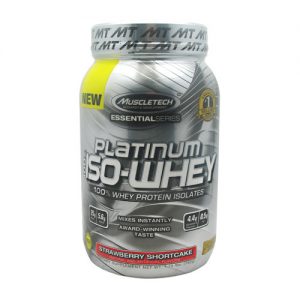 MuscleTech Platinum 100% Iso-Whey, biscoito de morango - 26 servings