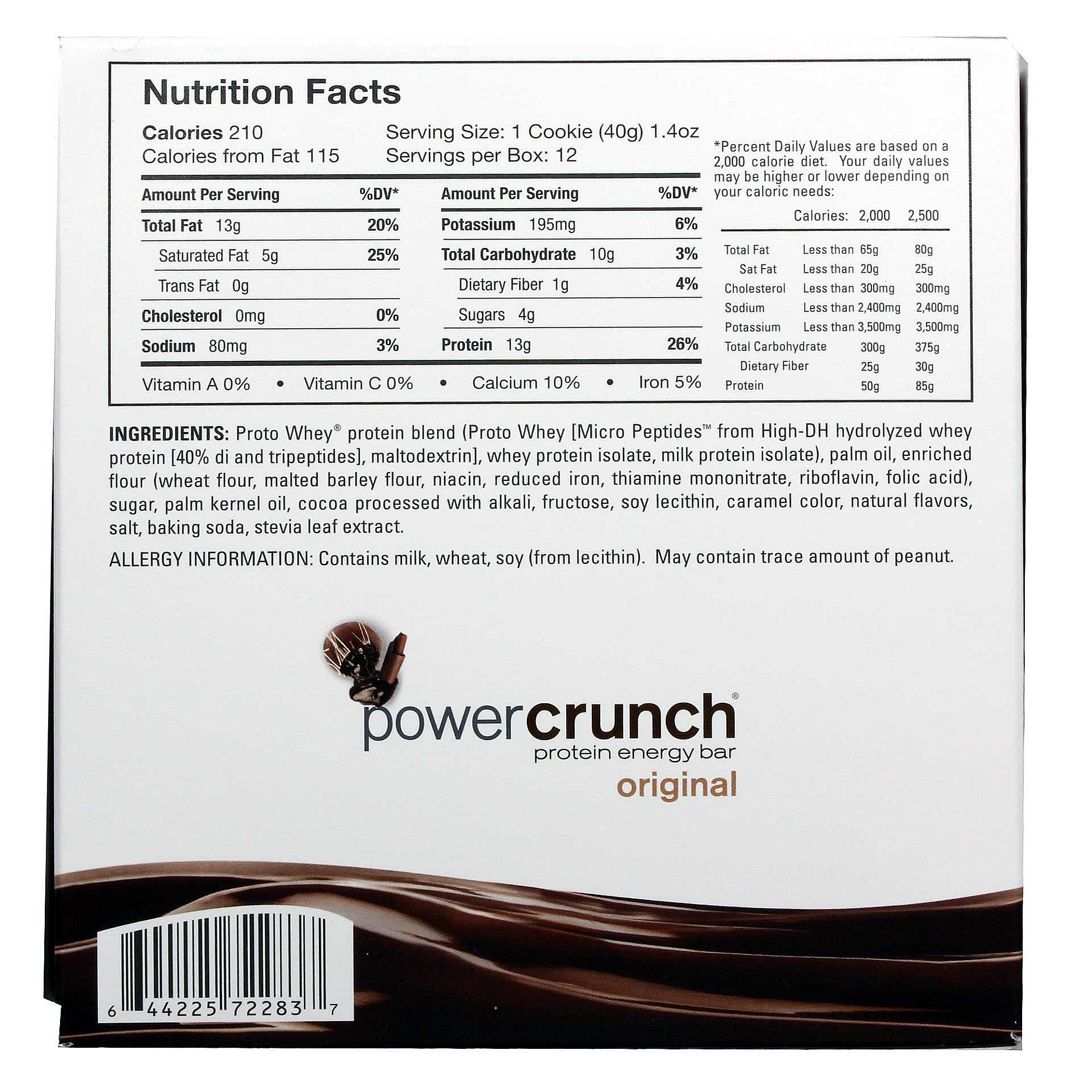 Power Crunch Bar BioNutritional Research Group Chocolate Triplo 12 Barras - Imagem 2