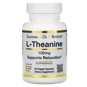 California Gold Nutrition, L-Teanina, AlphaWave, Apoia o Relaxamento, Foco na Calma, 100 mg, 60 Cápsulas Vegetais