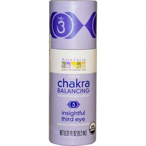 Aura Cacia, Roll-In Aromaterapia Equilíbrio do Chakra - 3° Olho Perspicaz - 9.2 ml (0,31 fl oz)