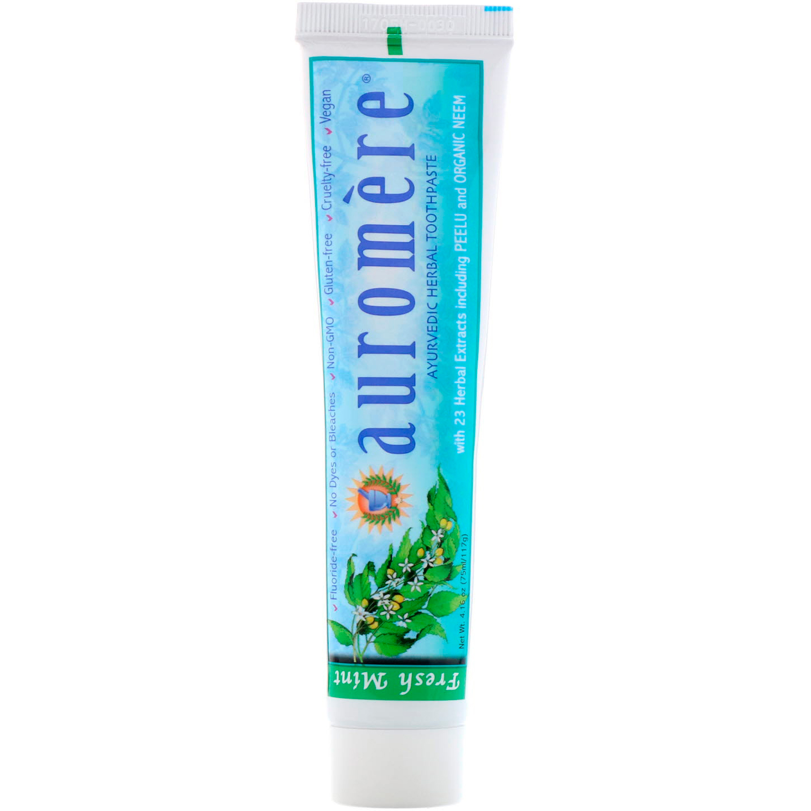 Auromere, Creme Dental Ayurvédico de Ervas, Menta Refrescante, 117 g (4,16 oz) - Imagem 3