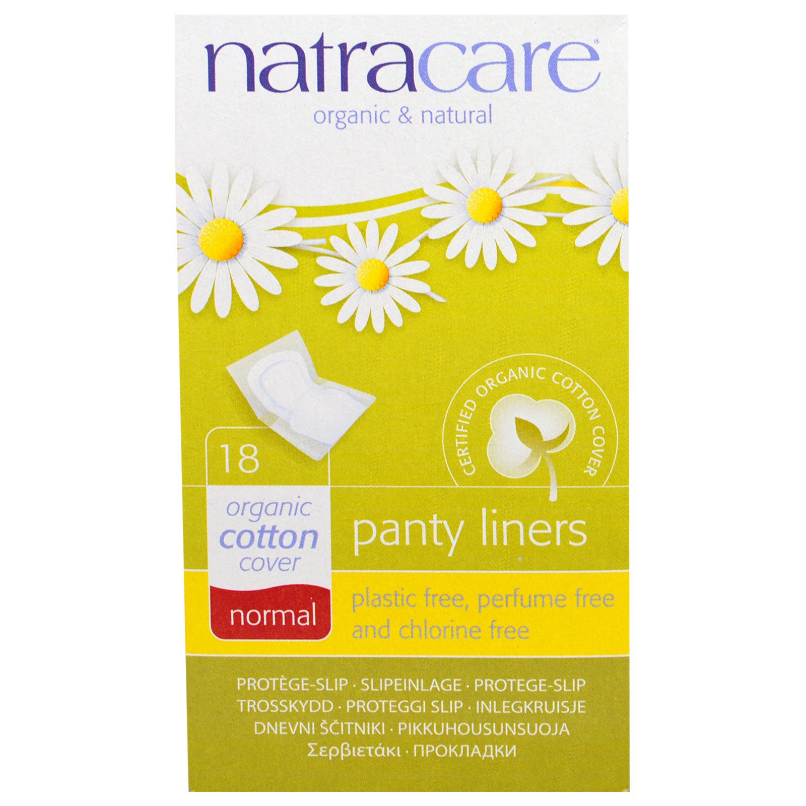 Natracare, Protetores de Calcinha Orgânicos e Naturais, Normal, 18 Protetores de Calcinha
