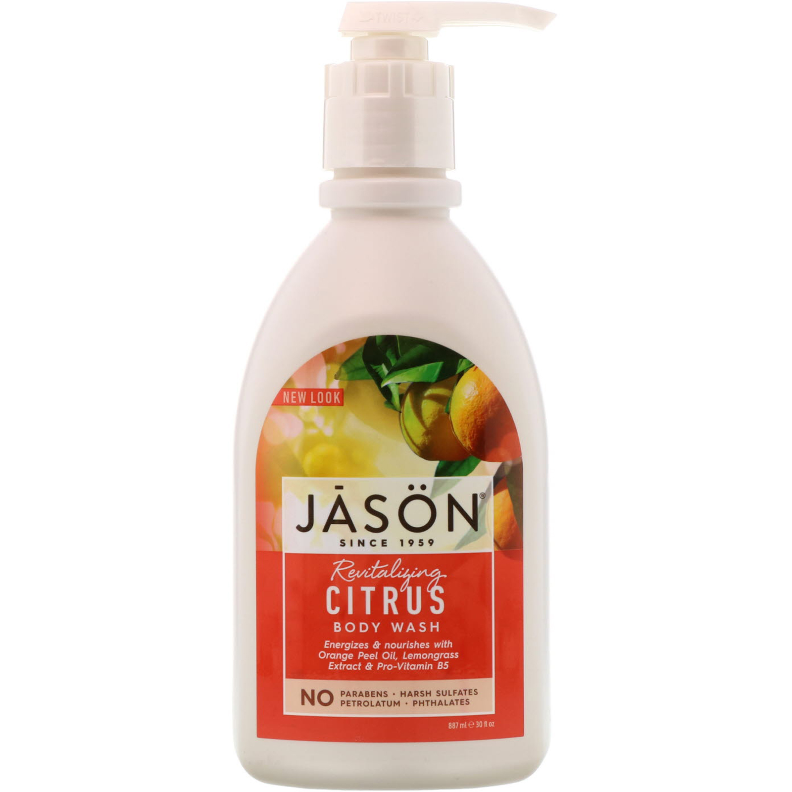 Jason Natural, Sabonete Líquido, Cítrico Revitalizante, 887 ml (30 fl oz)