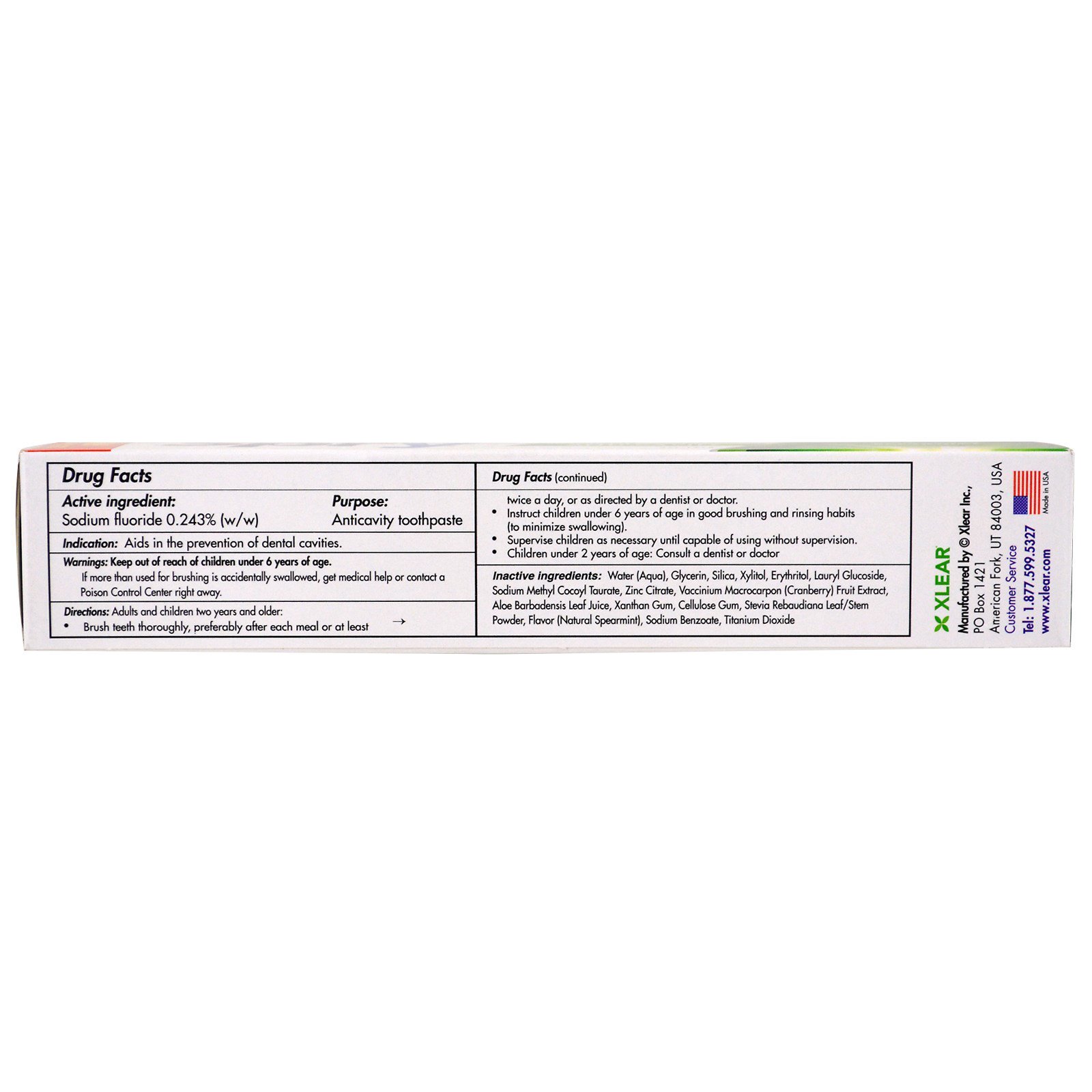 Xlear, Creme Dental Spry, Anticáries com Flúor, Menta, 5 oz (141 g) - Imagem 2