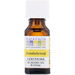 Aura Cacia, Óleos Essenciais Puros, Sândalo, 0,5 fl oz (15 ml)