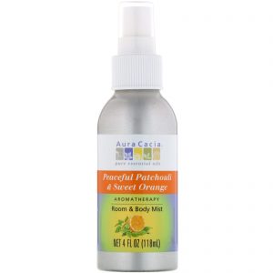 Aura Cacia, Aromatherapy Room & Body Mist, Peaceful Patchouli & Sweet Orange, 4 fl oz (118 ml)