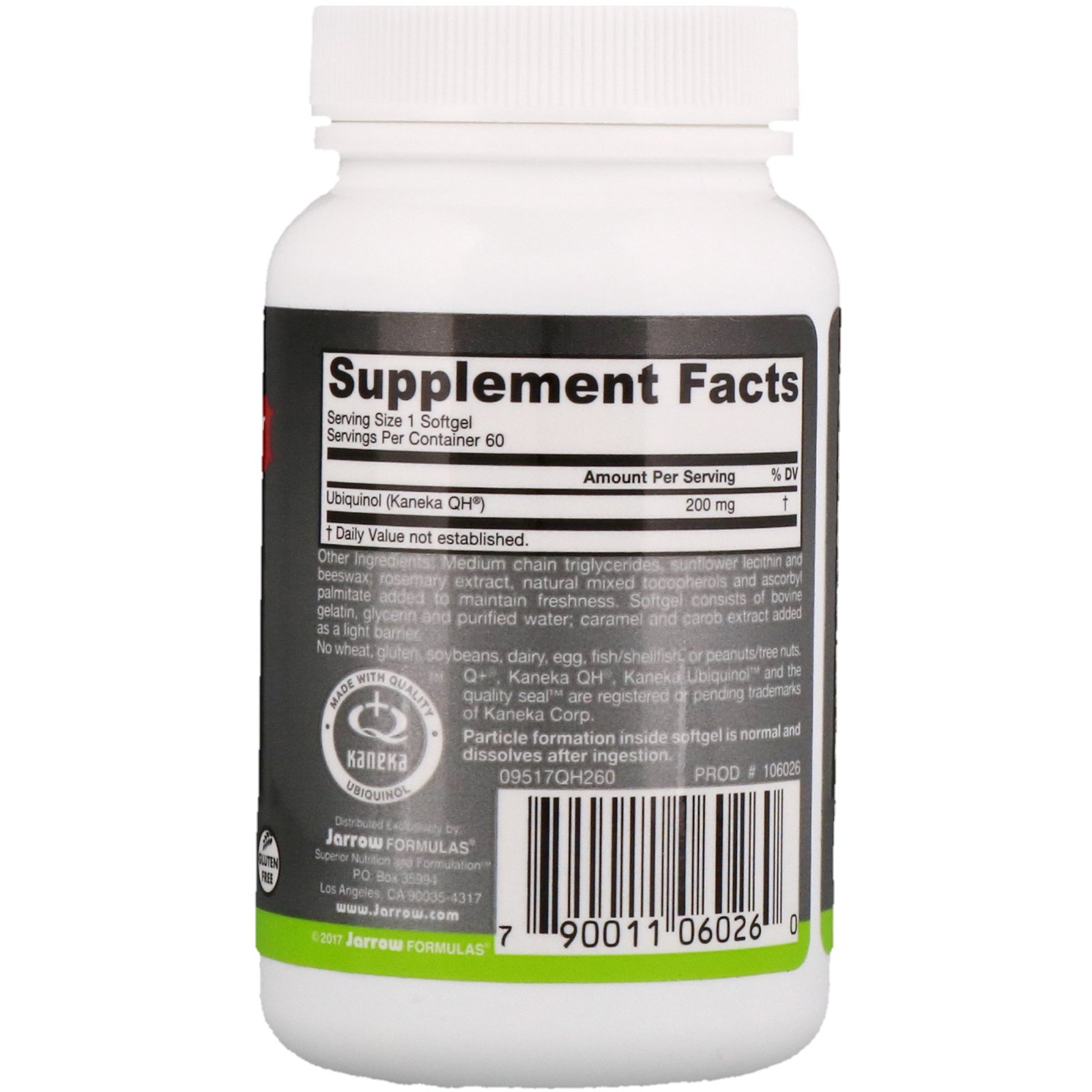 Jarrow Formulas, Ubiquinol, QH-Absorb, 200 mg, 60 Cápsulas Softgel - Imagem 2
