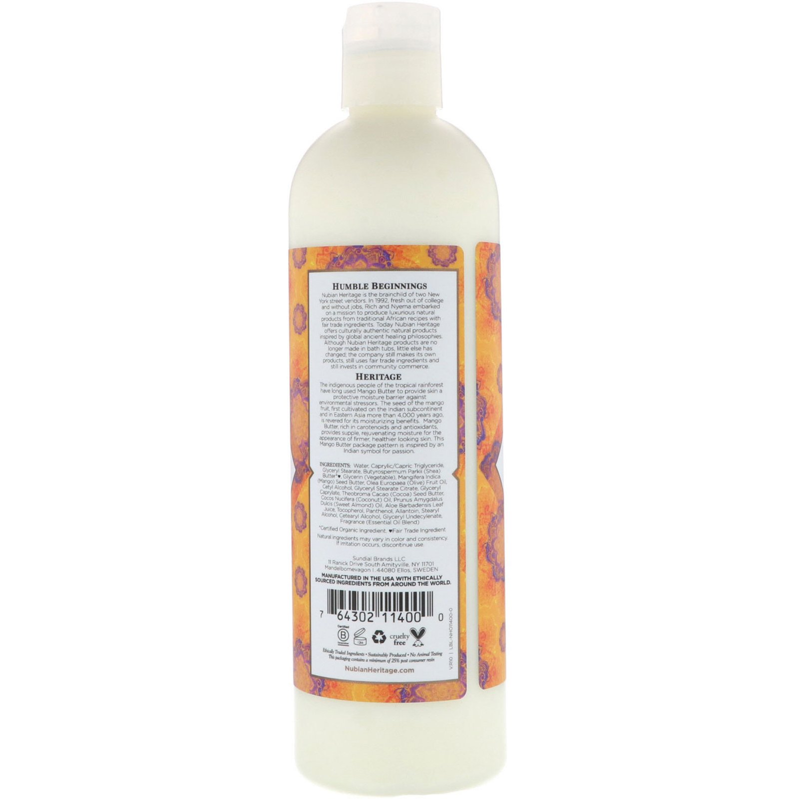 Nubian Heritage, Body Lotion, Mango Butter, 13 fl oz (384 ml) - Imagem 2