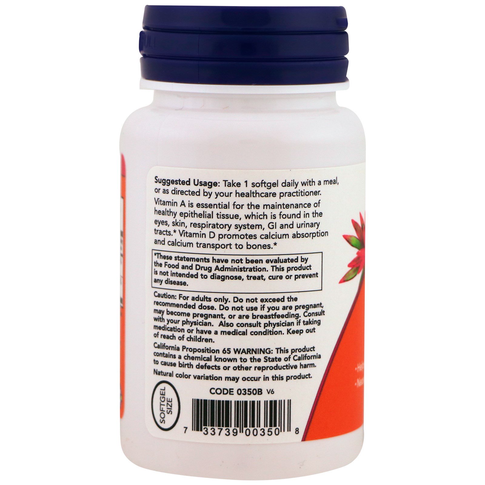 Now Foods, A&D, Essential Nutrition, 100 Softgels - Imagem 3