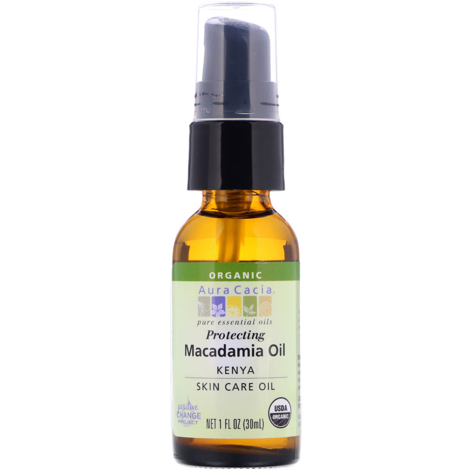 Aura Cacia, Orgânico, Cuidados Naturais com a Pele, Óleo de Macadâmia, 1 onça fluida (30 mL)