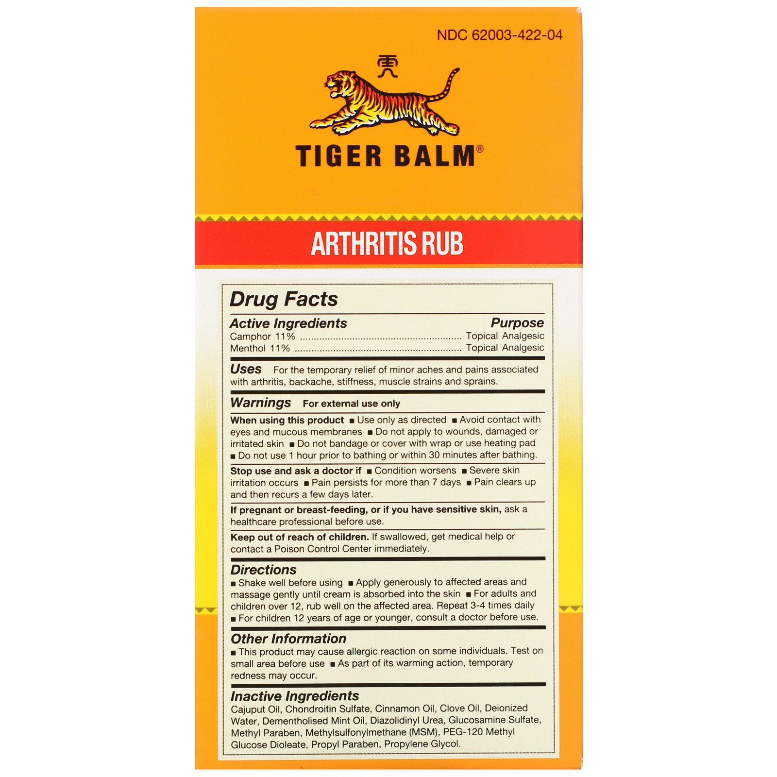 Tiger Balm, Massageador para Artrite, Sem álcool, 4 fl oz (113 ml) - Imagem 3