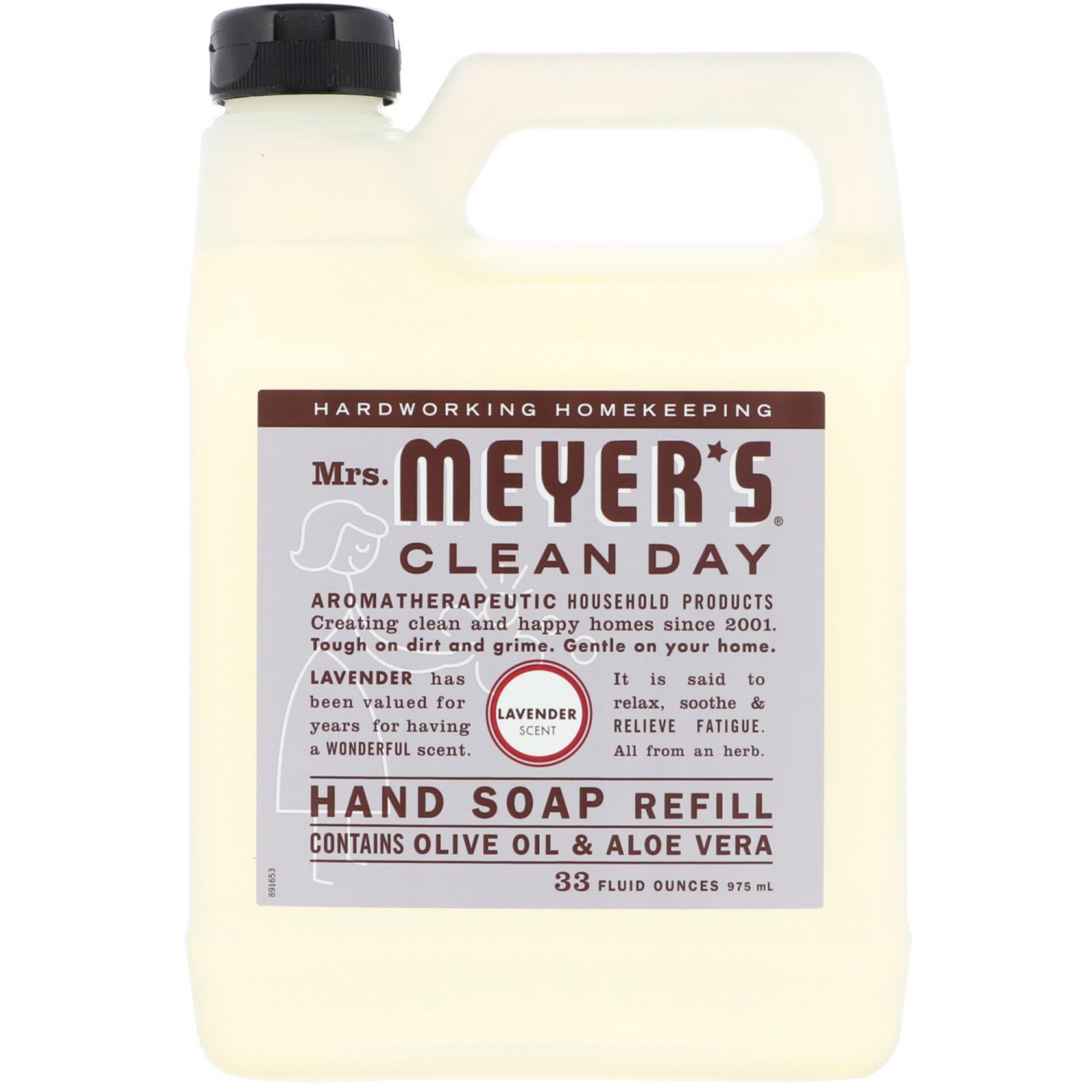Mrs. Meyers Clean Day, Refil de Sabão de Mão Líquido, Odor de Lavanda 33 fl oz (975 ml)