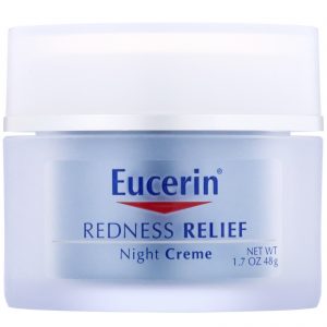 Eucerin, Alívio da vermelhidão, cuidado diário com a pele, creme noturno, 1,7 oz. (48 g)
