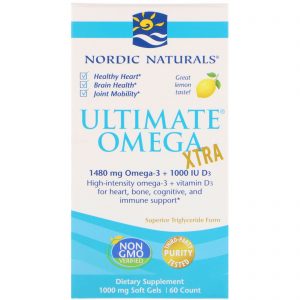 Nordic Naturals, Ultimate Omega Xtra, Limão, 1.000 mg, 60 Gels Macios