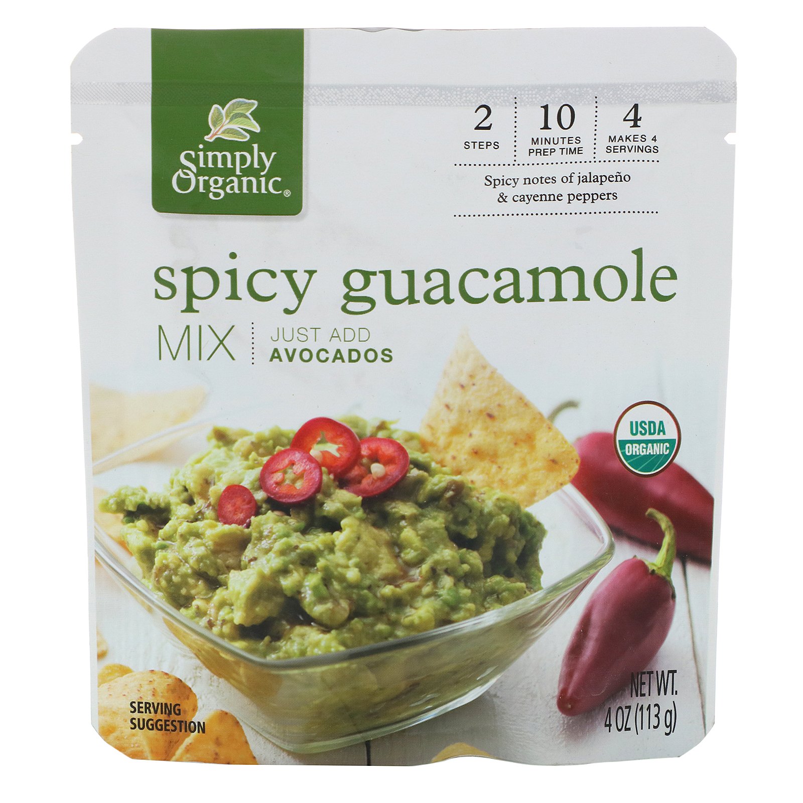 Simply Organic, Mistura para Guacamole Picante Orgânico, 113 g (4 oz)