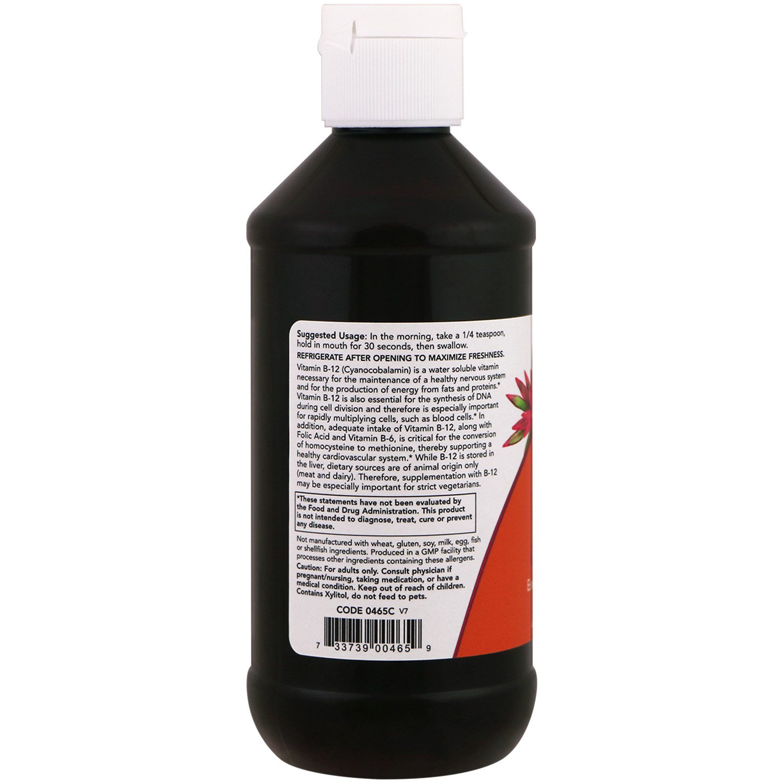 Now Foods, B-12, Complexo-B, Líquido, 8 fl oz (237 ml) - Imagem 3