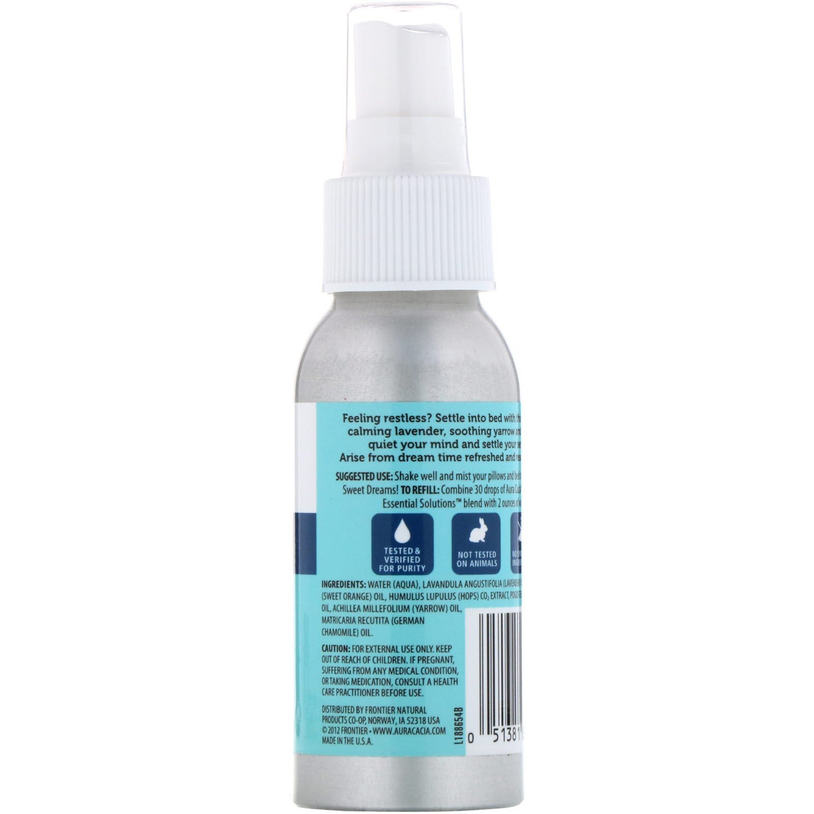 Aura Cacia, Poção do Travesseiro, Spray Essential Solutions, 2 fl oz (59 ml) - Imagem 2