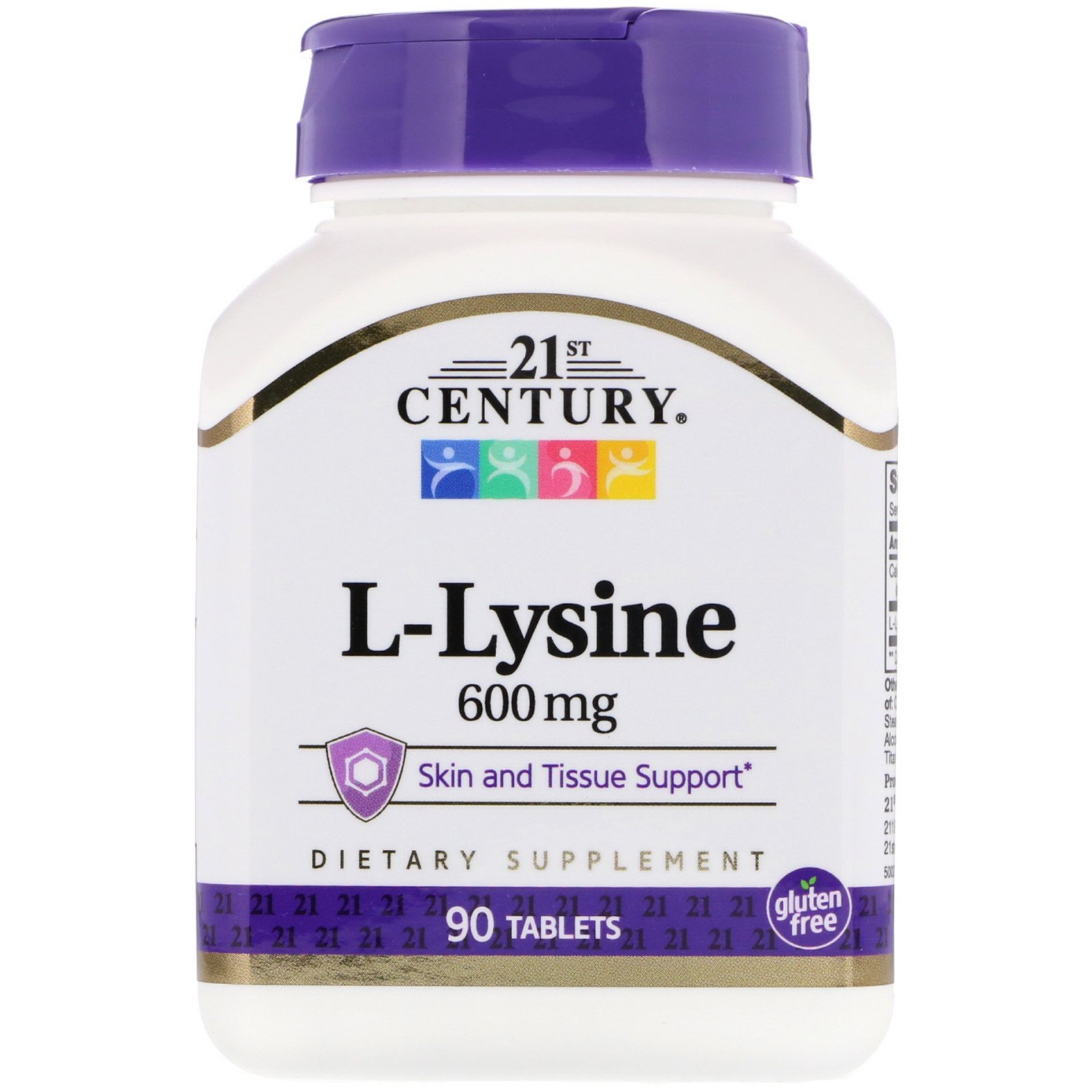 21st Century, L-Lisina, 600 mg, 90 comprimidos