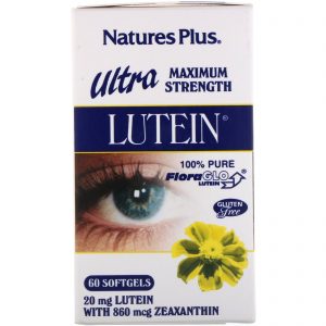 Nature's Plus, Ultra Lutein, Força Máxima, 20 mg, 60 Cápsulas Softgel