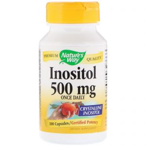 Nature's Way, Inositol, Uma vez ao dia, 500 mg, 100 cápsulas