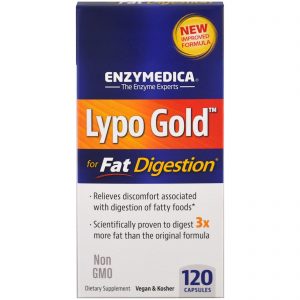 Enzymedica, Lypo Gold, Para Digestão de Gordura, 120 Cápsulas