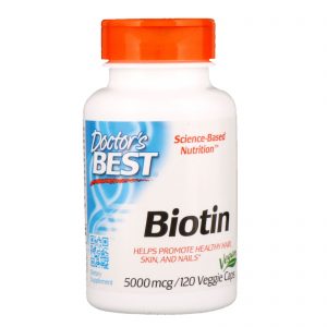 Doctor's Best, Biotina, 5.000 mcg, 120 Cápsulas Vegetais