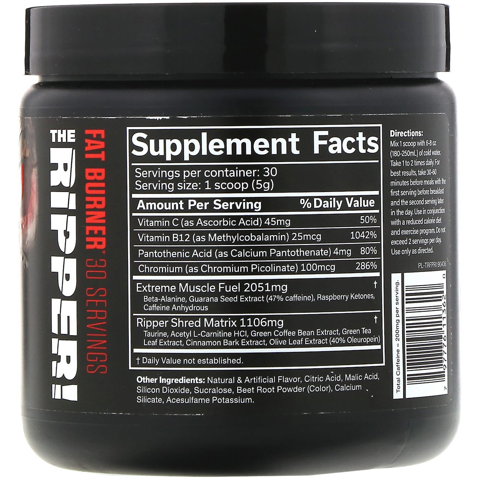 JNX Sports, The Ripper, Queimador de Gordura, Ponche de Frutas, 5,3 oz (150 g) - Imagem 2
