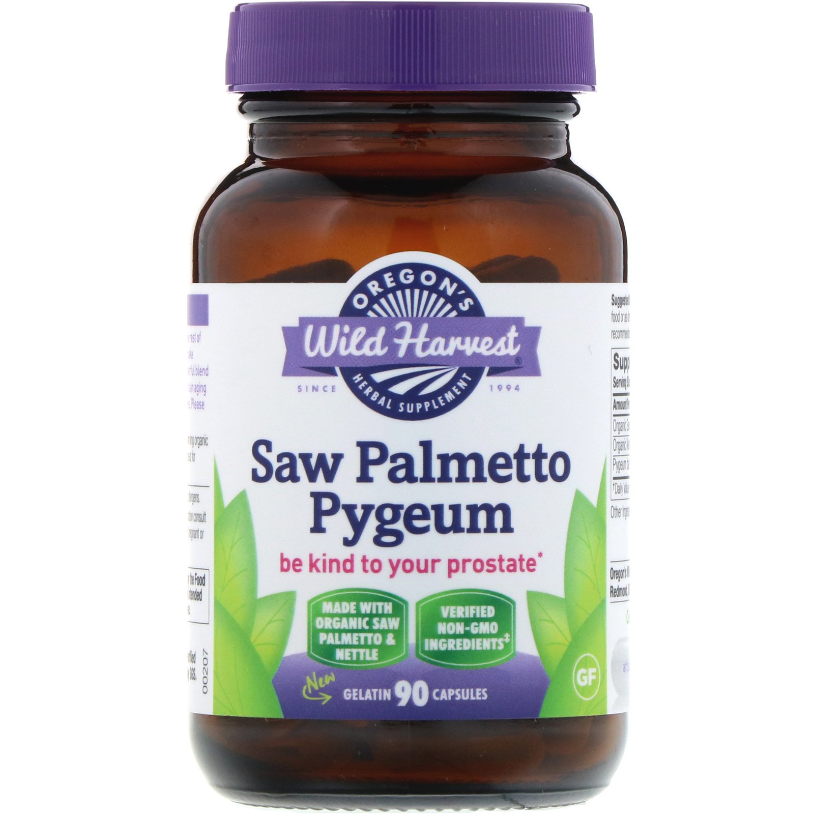 Oregon's Wild Harvest, Saw Palmetto Pygeum, 90 Cápsulas de Gelatina