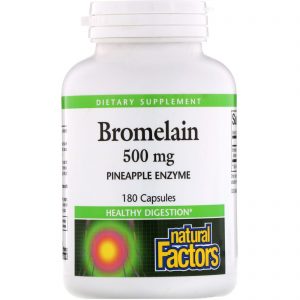 Natural Factors, Bromelaína, 500 mg, 180 cápsulas