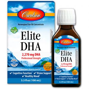 Carlson Labs, Elite DHA, Sabor Natural de Laranja, 2.270 mg, 100 ml (3,3 fl oz)