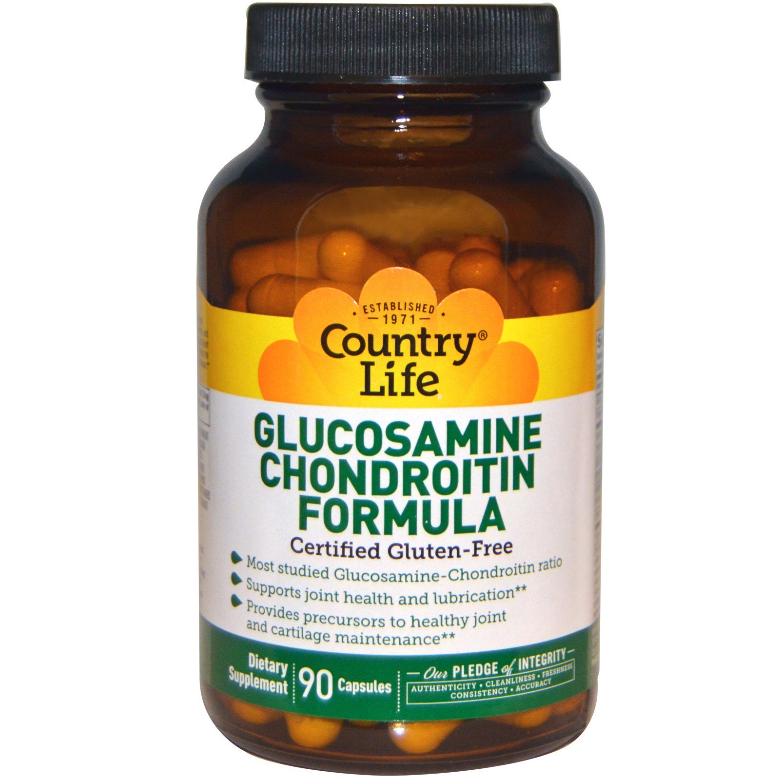 Country Life, Fórmula Glucosamina e Condroitina, 90 cápsulas