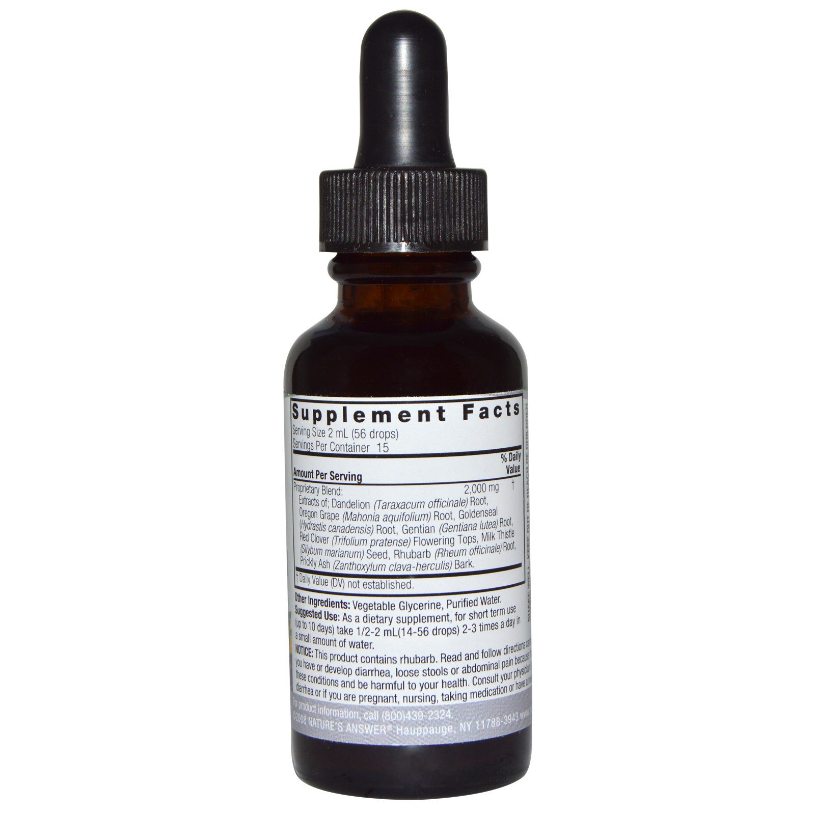 Nature's Answer, Apoio para o Fígado, Sem álcool, 2000 mg, 1 fl oz (30 ml) - Imagem 2