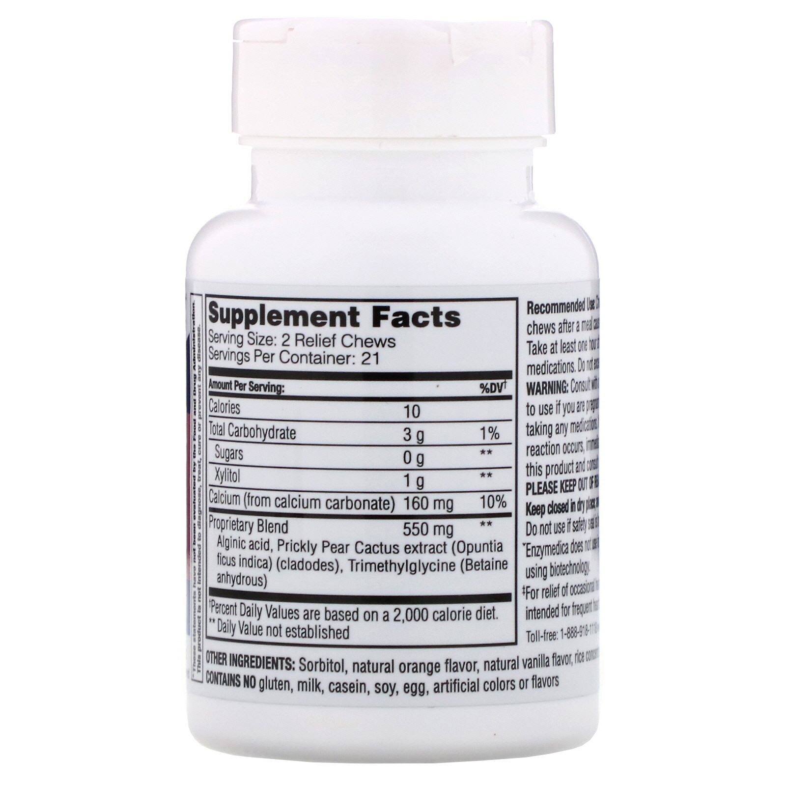 Enzymedica, Heartburn Relief, Vanilla-Orange Flavored, 42 Relief Chews - Imagem 4